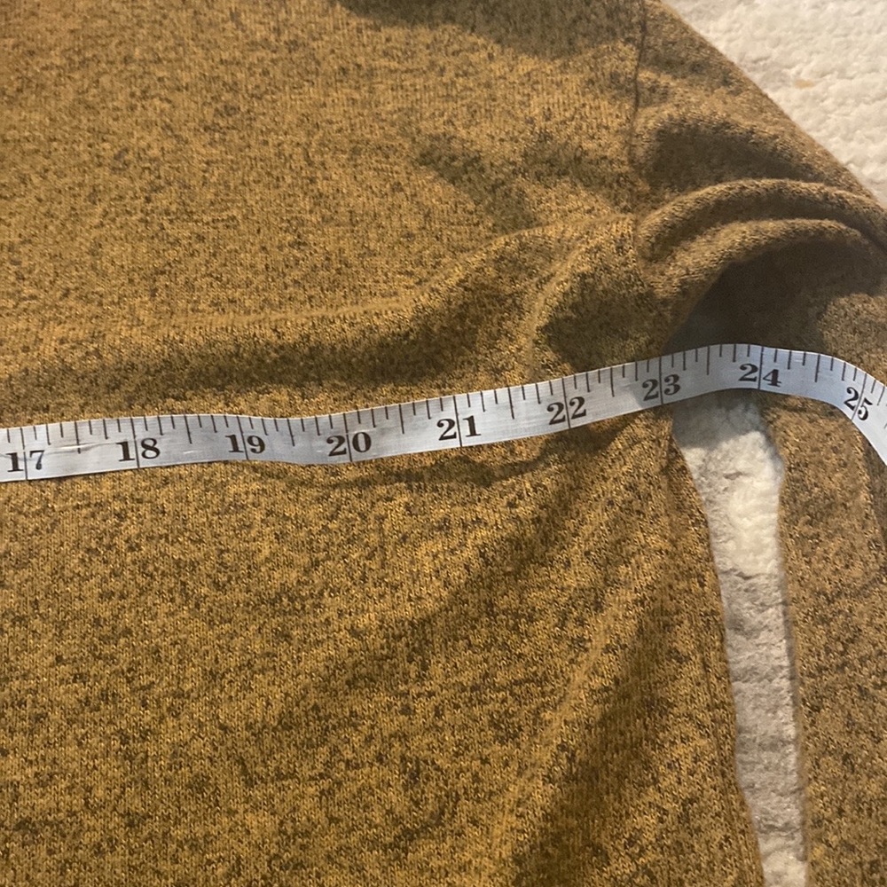 24/7 solid button cowl neck pullover , sweater , gold , cozy EUC size M maurices - Picture 6 of 7